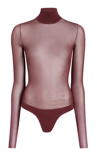 Tallin Sheer Mesh Turtleneck Bodysuit