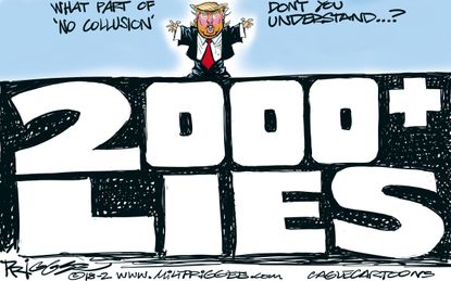 Political cartoon U.S. Trump lies Russia investigation collusion