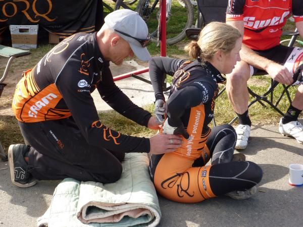 Jo Wall gets some work done on her aching back