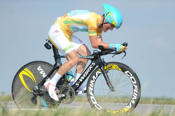 Kevin Seeldraeyers (Astana) was unable to defend his yellow jersey in the stage 7 time trial at the Tour of Austria