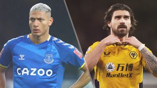 Richarlison of Everton and Ruben Neves of Wolves could both feature in the Everton vs Wolves live stream