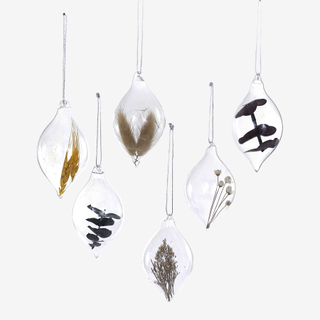 plant-filled glass ornaments