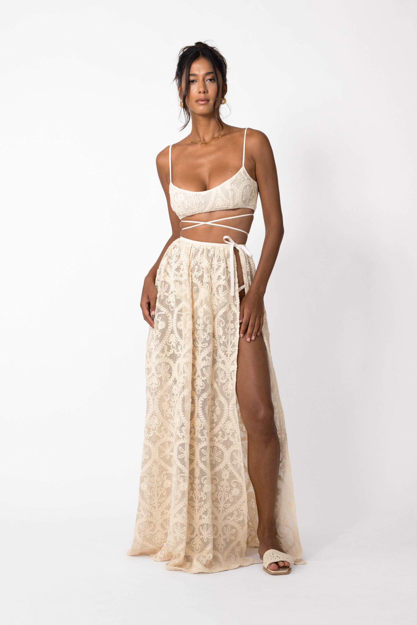 Amare Crochet Maxi Skirt - Vanilla Cream / 00