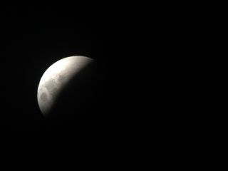 Partially eclipsed supermoon