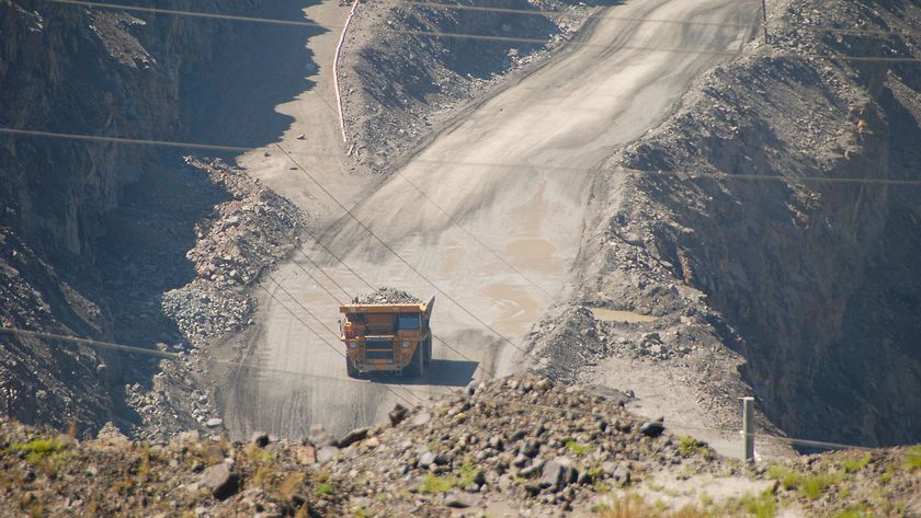 Rare-earth mine in Bayan Obo, a mining town in Inner Mongolia in China. 