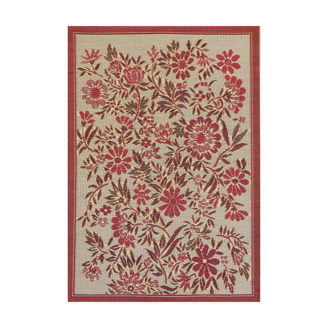 Mad Mats Wildflowers Indoor/outdoor Floor Mat, 5 by 8-Feet, Cranberry