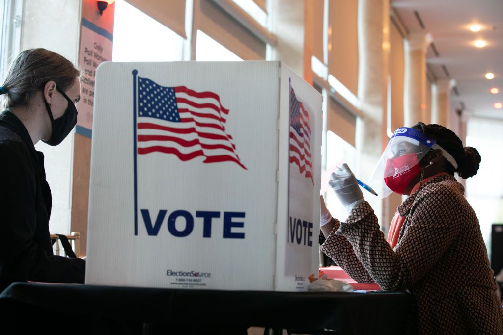 Park Tavern polling station on November 3, 2020 in Atlanta, Georgia