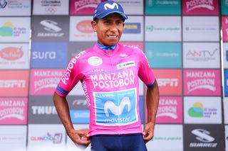 Nairo Quintana (Movistar) in the leader's jersey