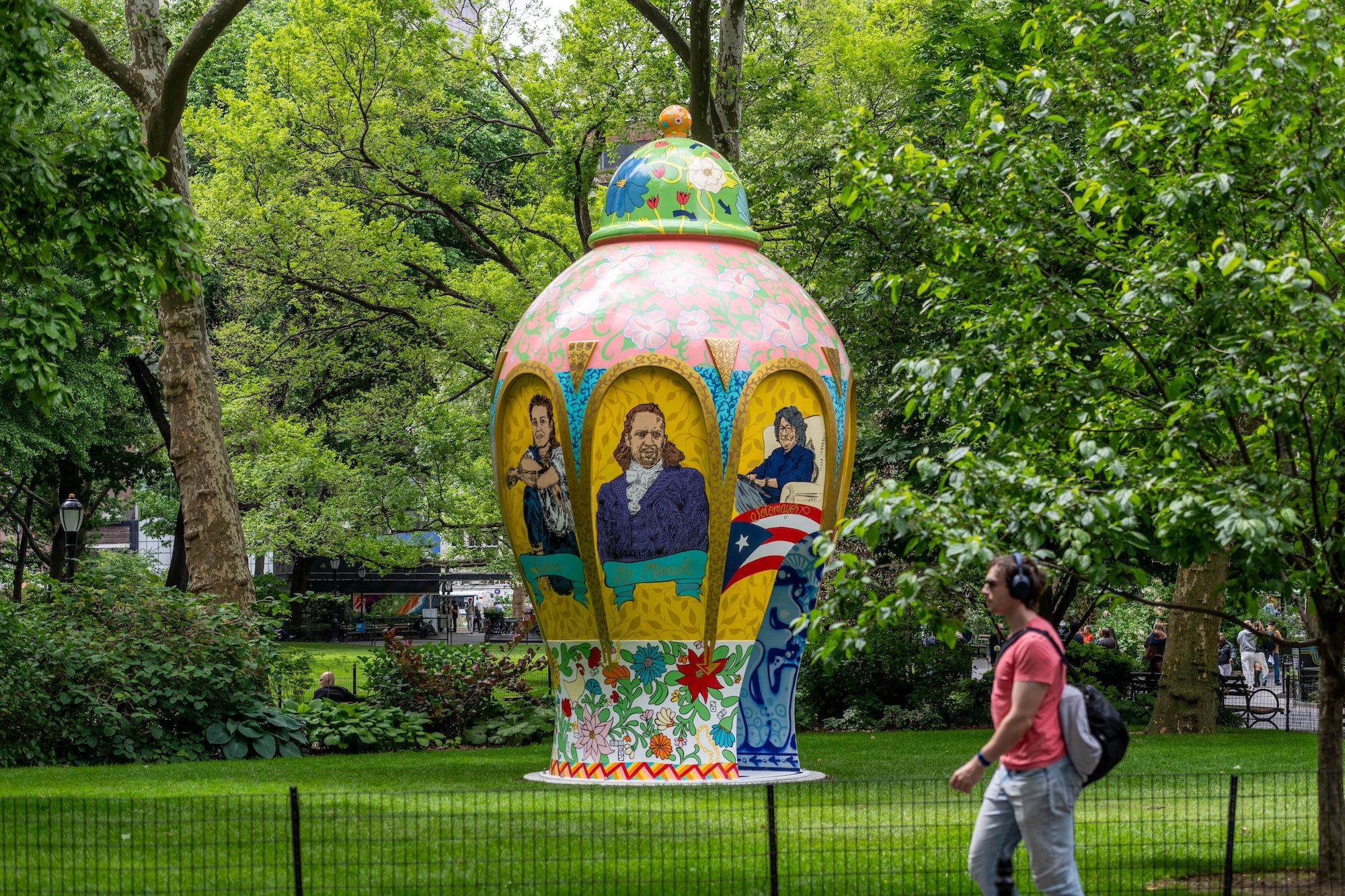 Why is there a gigantic vase in Madison Square Park?