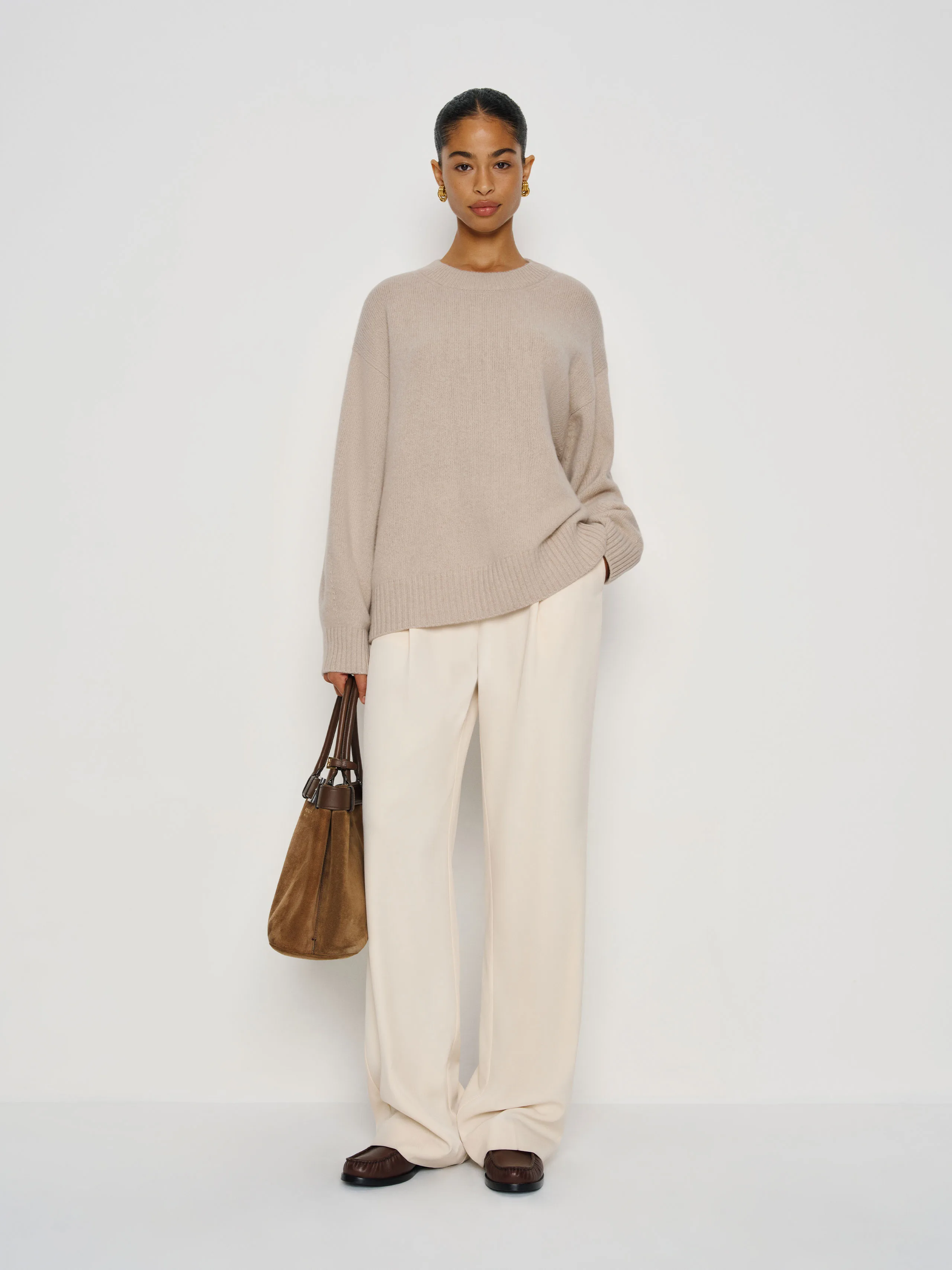 Jadey Cashmere Oversized V-Neck Sweater