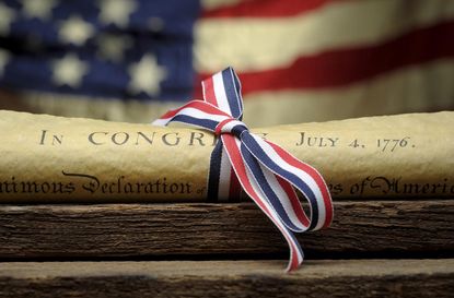 Copy of the United States Declaration Of Independence - Stock Photo
