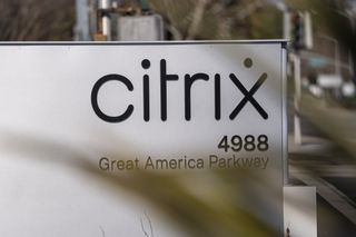 Citrix logo displayed at the company's headquarters in Santa Clara, California, U.S