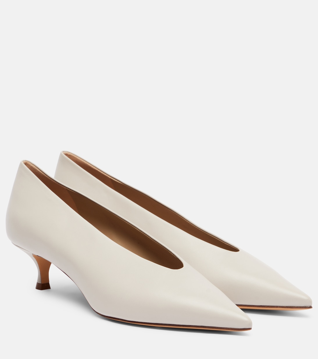 Babouche Leather Pumps in Grey - Le Monde Beryl