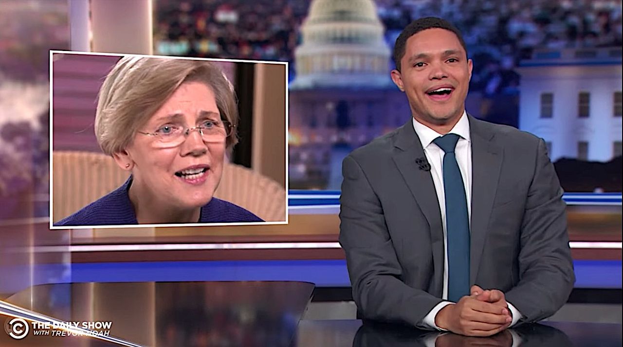 Trevor Noah introduces Elizabeth Warren