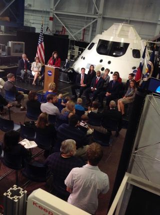 NASA's 2013 astronaut class members take questions from the media at Johnson Space Center on August 20, 2013.