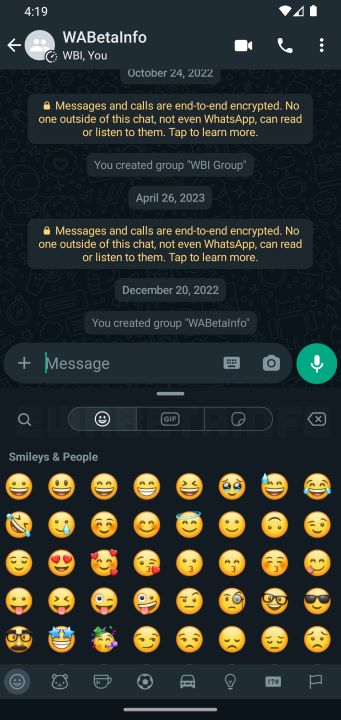 WhatsApp emoji keyboard redesign