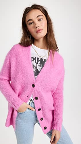 Rebecca Taylor Women's Brushed Mohair Cardigan, Peony, Pink, Xs-S