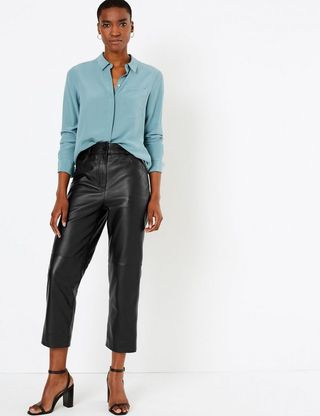 M&S leather trousers