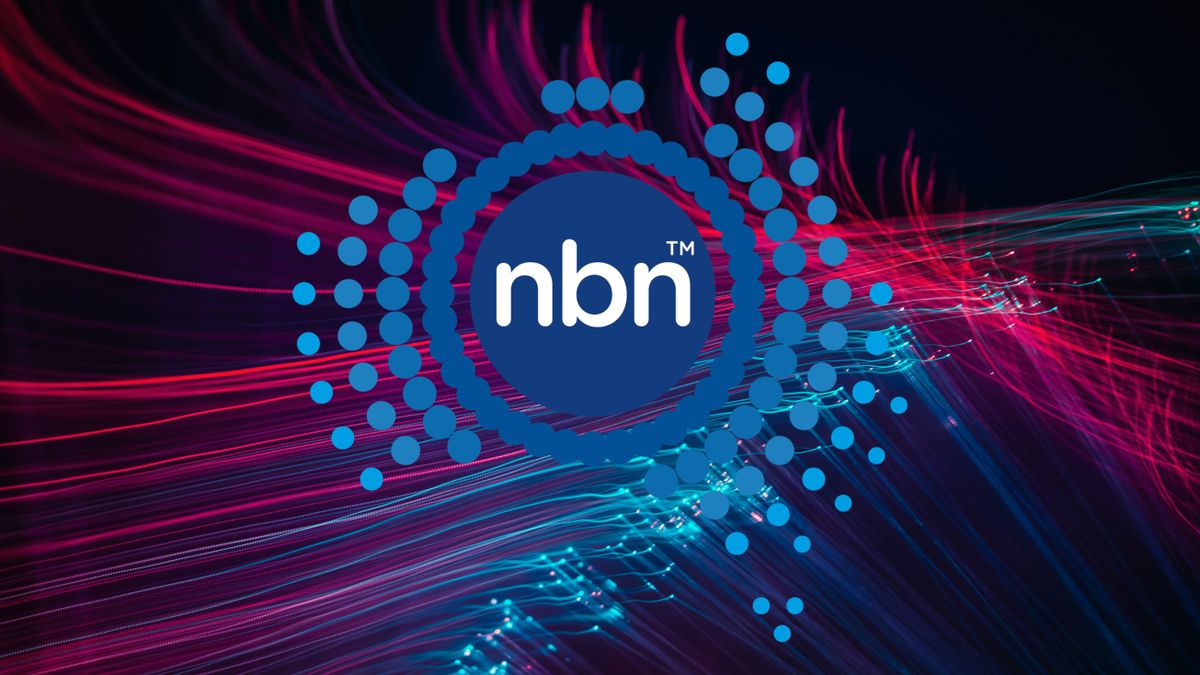 NBN logo on fibre optic background