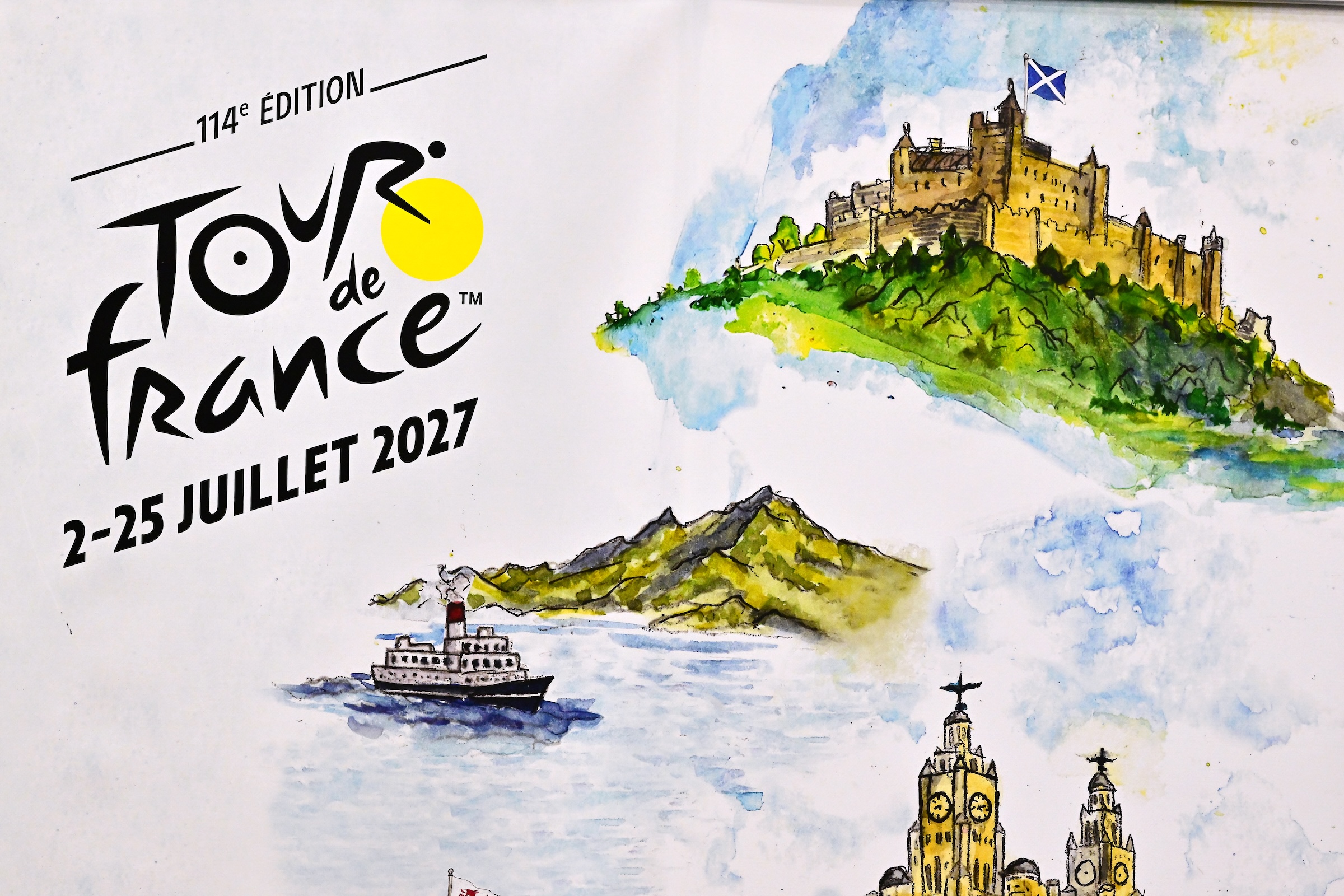 Artists rendering of the key features of the 2027 Tour de France route