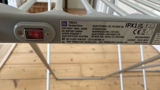 Aldi Ambiano Heated Airer controls