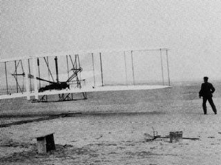 The first flight by the Wright Brothers.