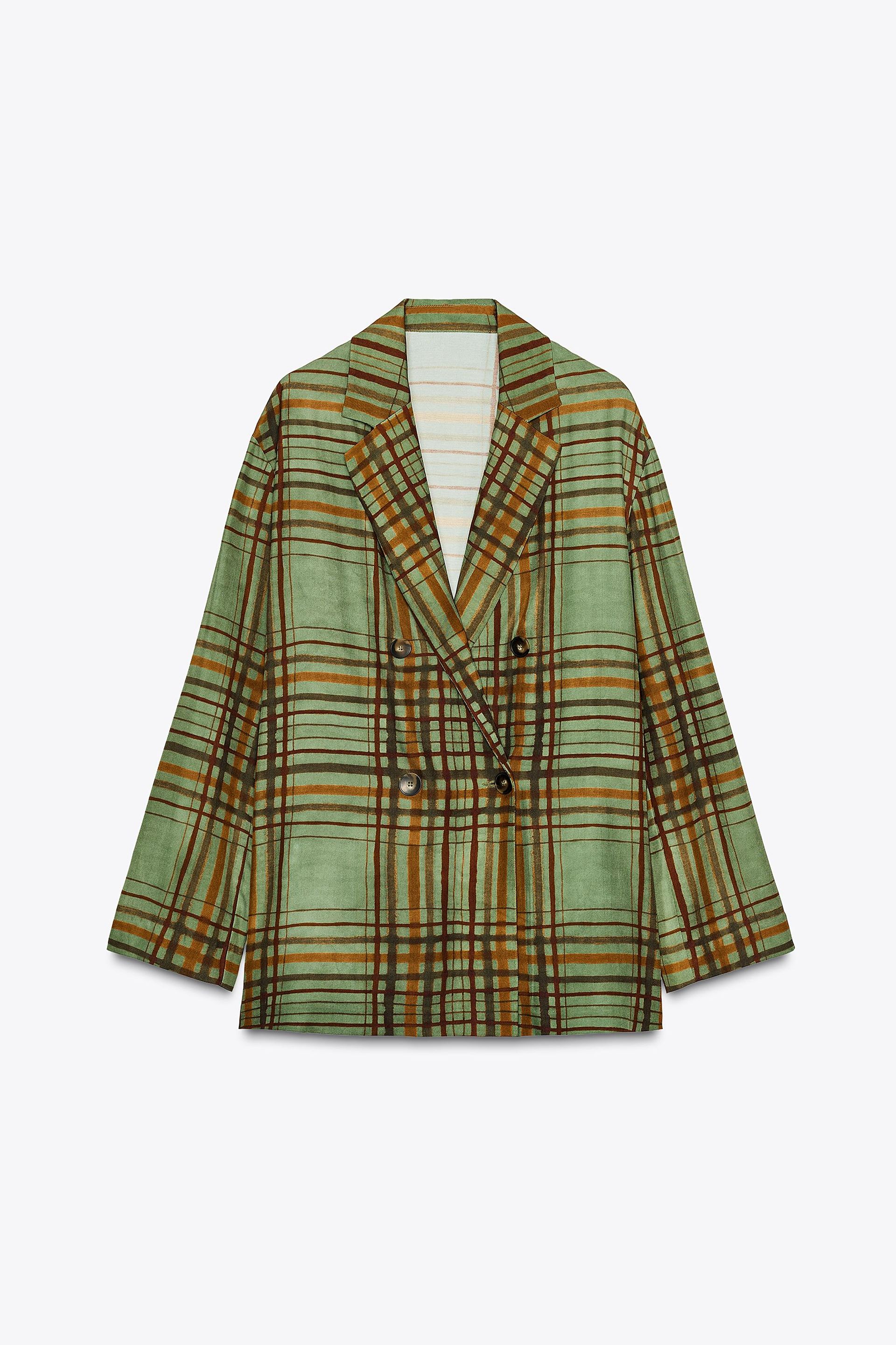 Zw Collection Flowy Plaid Blazer