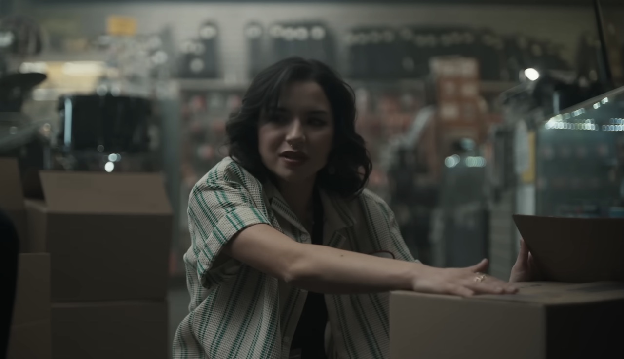 Megan working in the Obsession trailer.