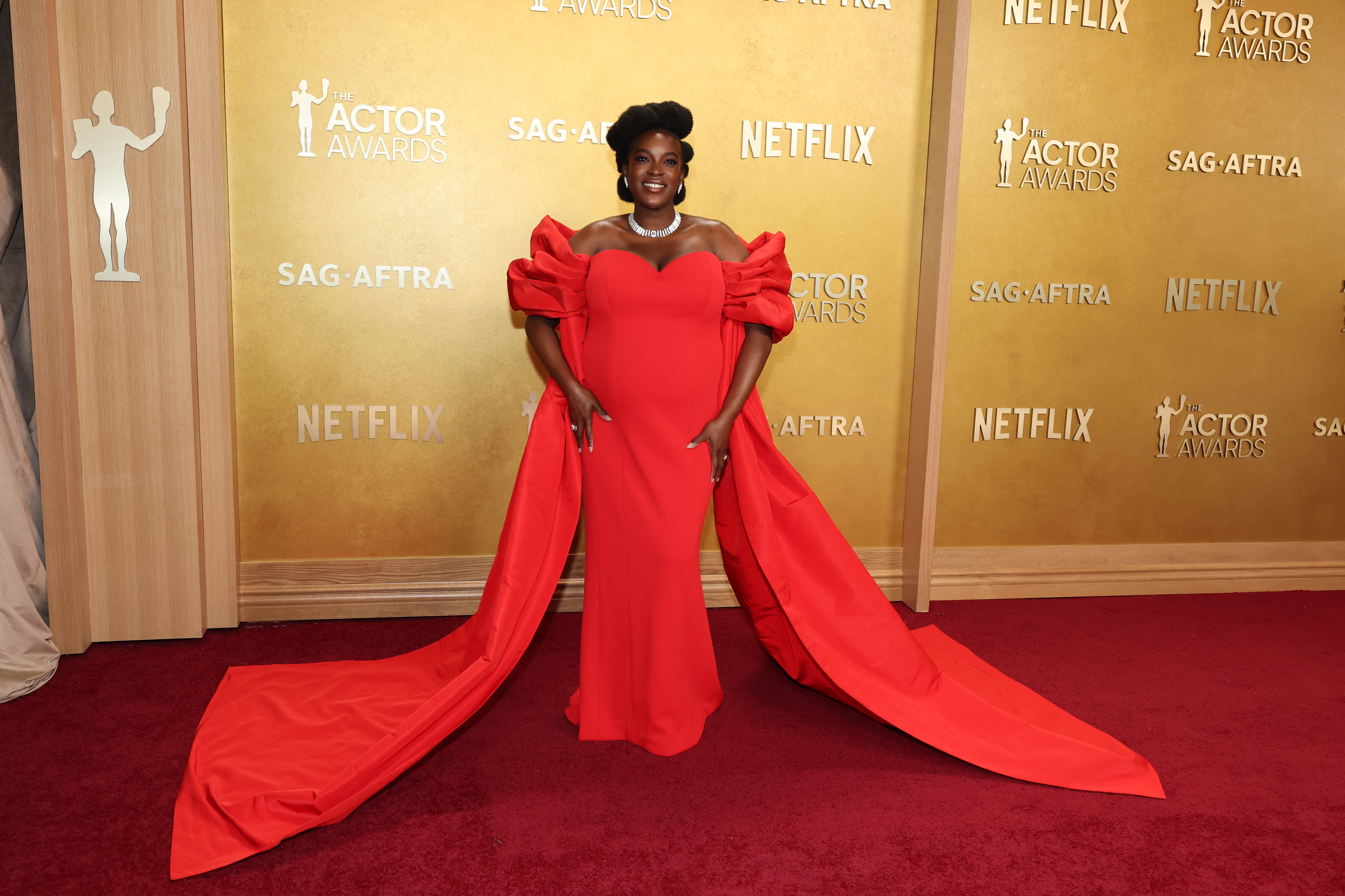 LOS ANGELES, CALIFORNIA - MARCH 01: Wunmi Mosaku attends the 32nd Annual Actor Awards at Shrine Auditorium and Expo Hall on March 01, 2026 in Los Angeles, California. (Photo by Amy Sussman/Getty Images)