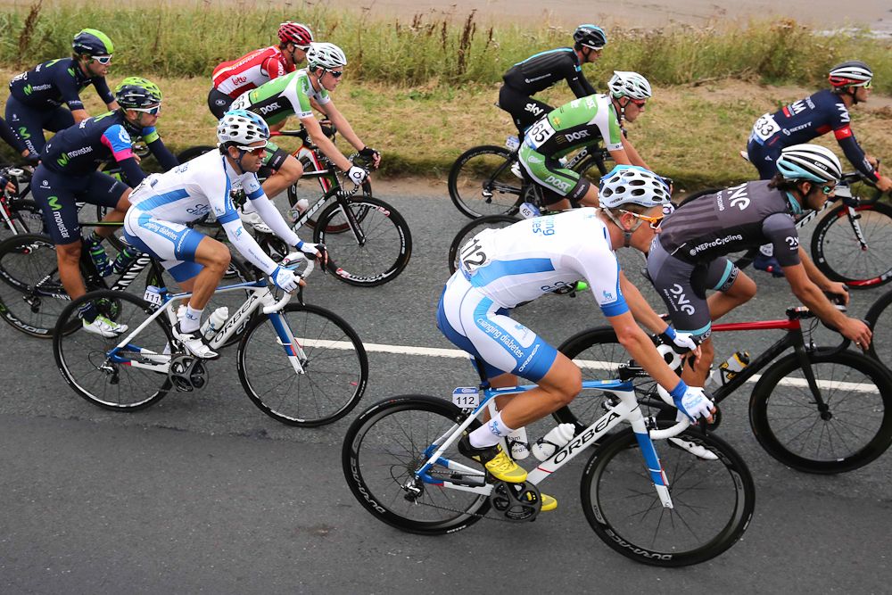 The peloton in action during stage 3 of the 2015 Tour of Britain.