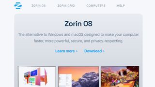 Website screenshot for Zorin