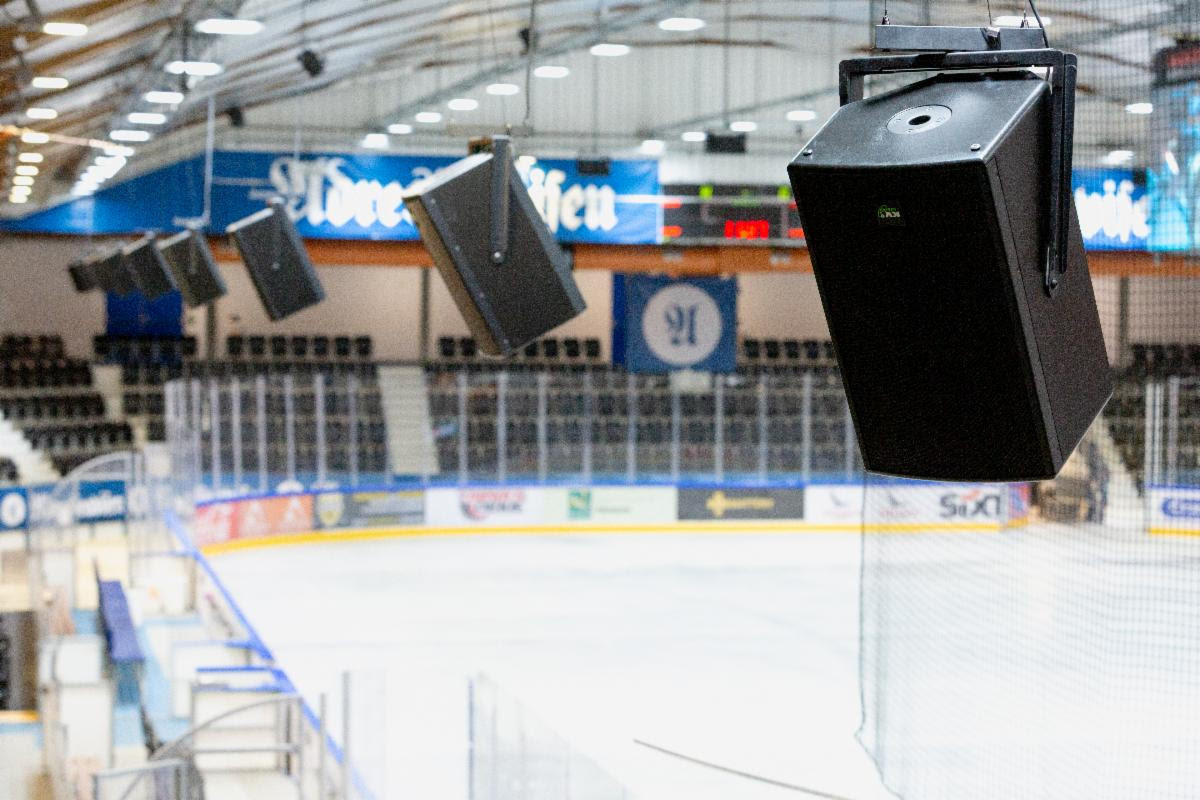 KV2 Audio's ESD and VHD series meet the complex requirements of Trondheim ice hockey arena.