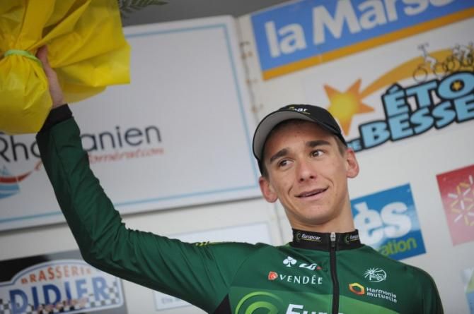 Bryan Coquard (Europcar) on the podium