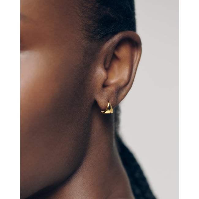 Gold Vermeil Tapered Huggie Earrings
