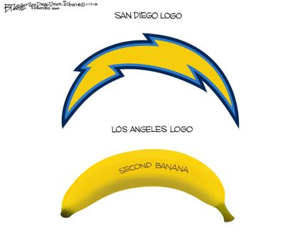 Editorial cartoon U.S. Sports San Diego Chargers LA NFL