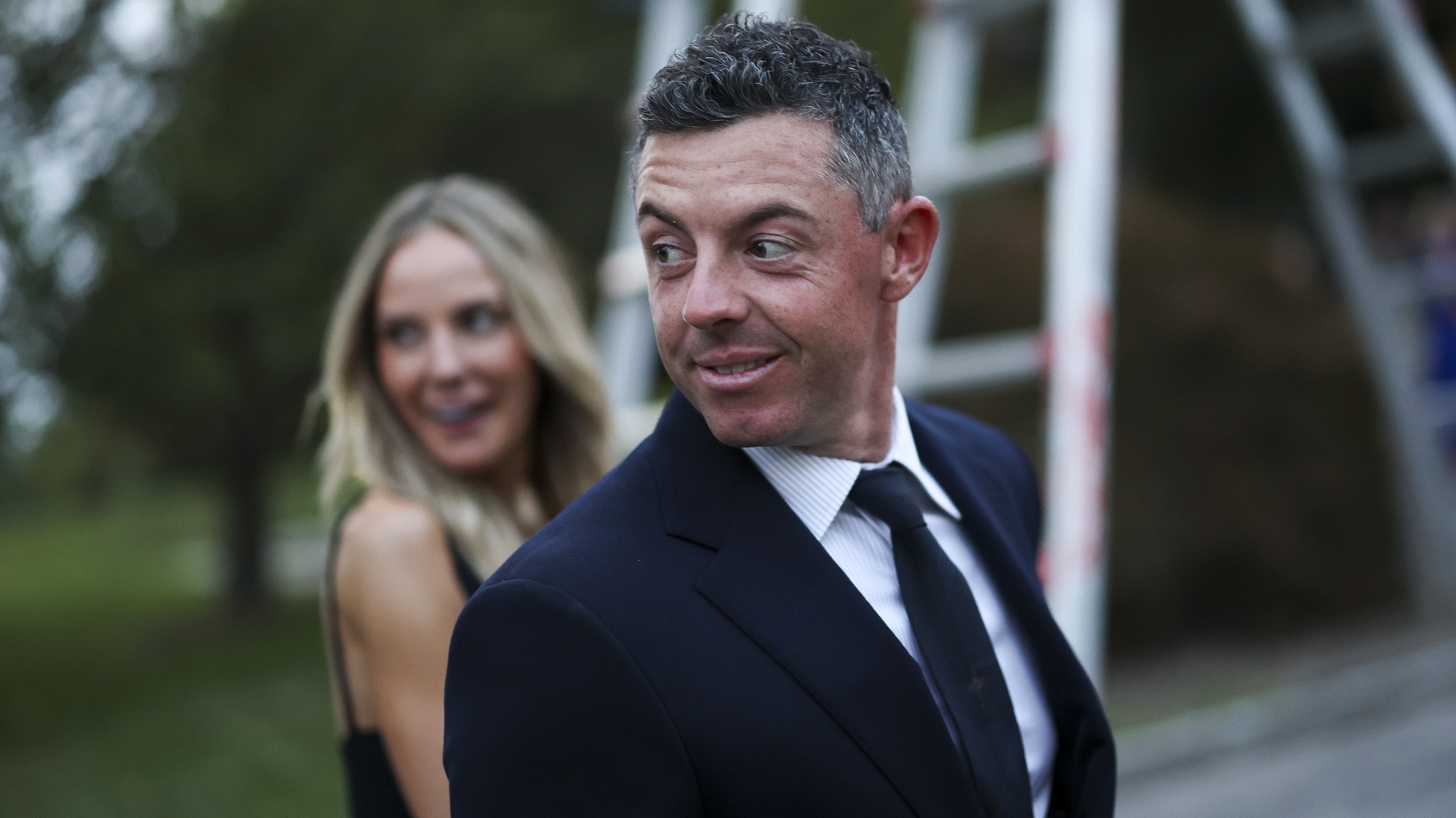 Rory McIlroy and wife Erica attend the Ryder Cup gala dinner in New York