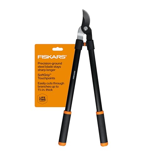 Fiskars 28" Loppers for Tree Trimming, Heavy Duty, Rust-Resistant Sharp Bypass Steel Blade Loppers, Branch Cutter Up to 1.5" Diameter Cut Capacity, Shock-Absorbing Handle, Garden Tools
