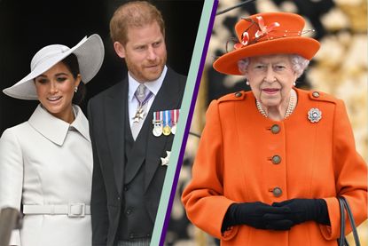 Prince Harry and Meghan Markle's UK visit could 'clarify' situation with Queen, seen here at different events side by side