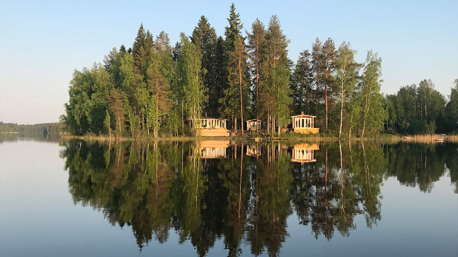Traditional Finnish cottages on Nuottisaari Island