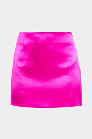 Frame Satin Seamed Mini Skirt