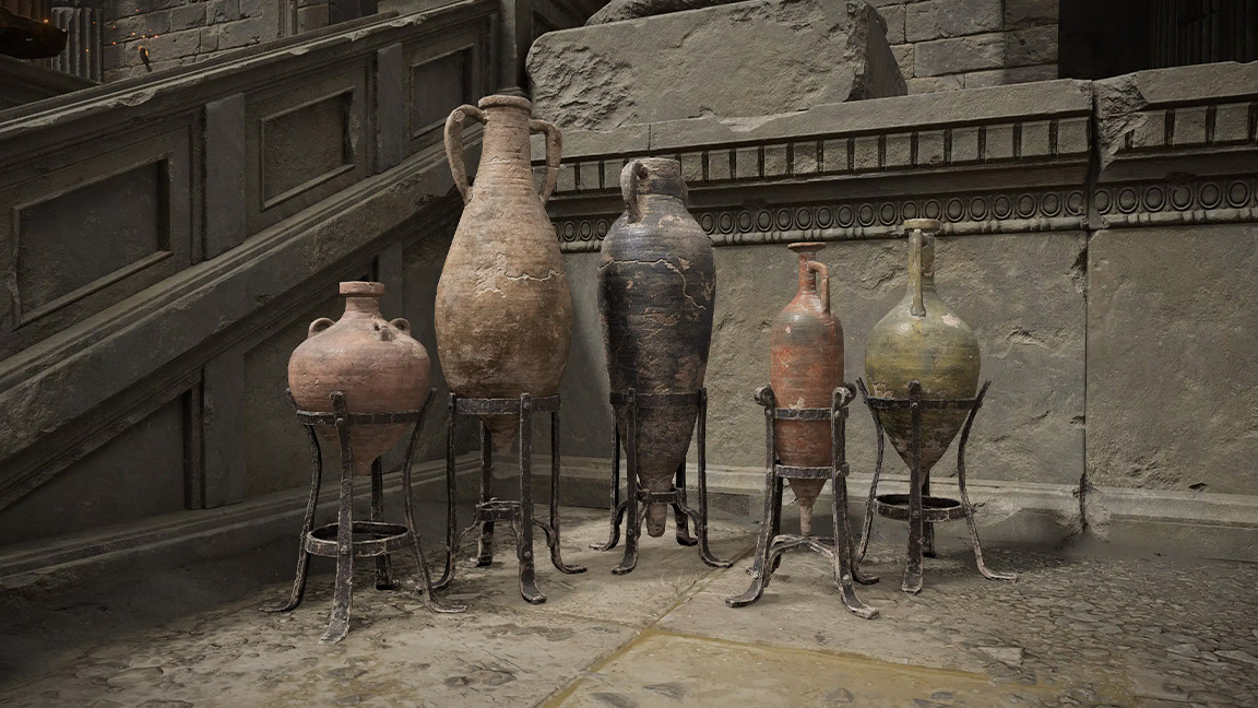 God of War multiplayer screens; game screens showing ancient Greek locations