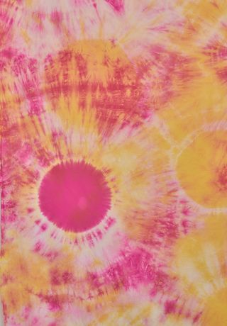 Tie-Dye (yellow and pink circles), 2015, by Hilary Lloyd