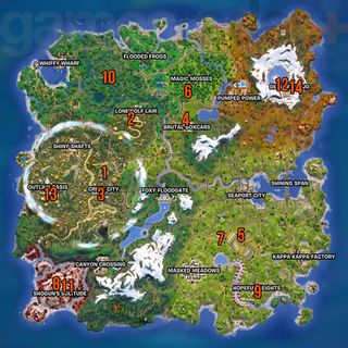 Fortnite Characters map for Season 2 of Chapter 6