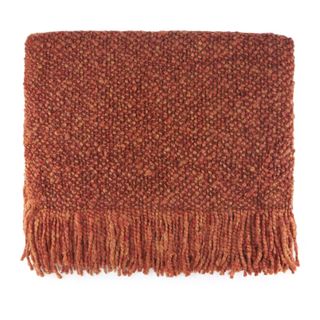 orange woven throw blanket