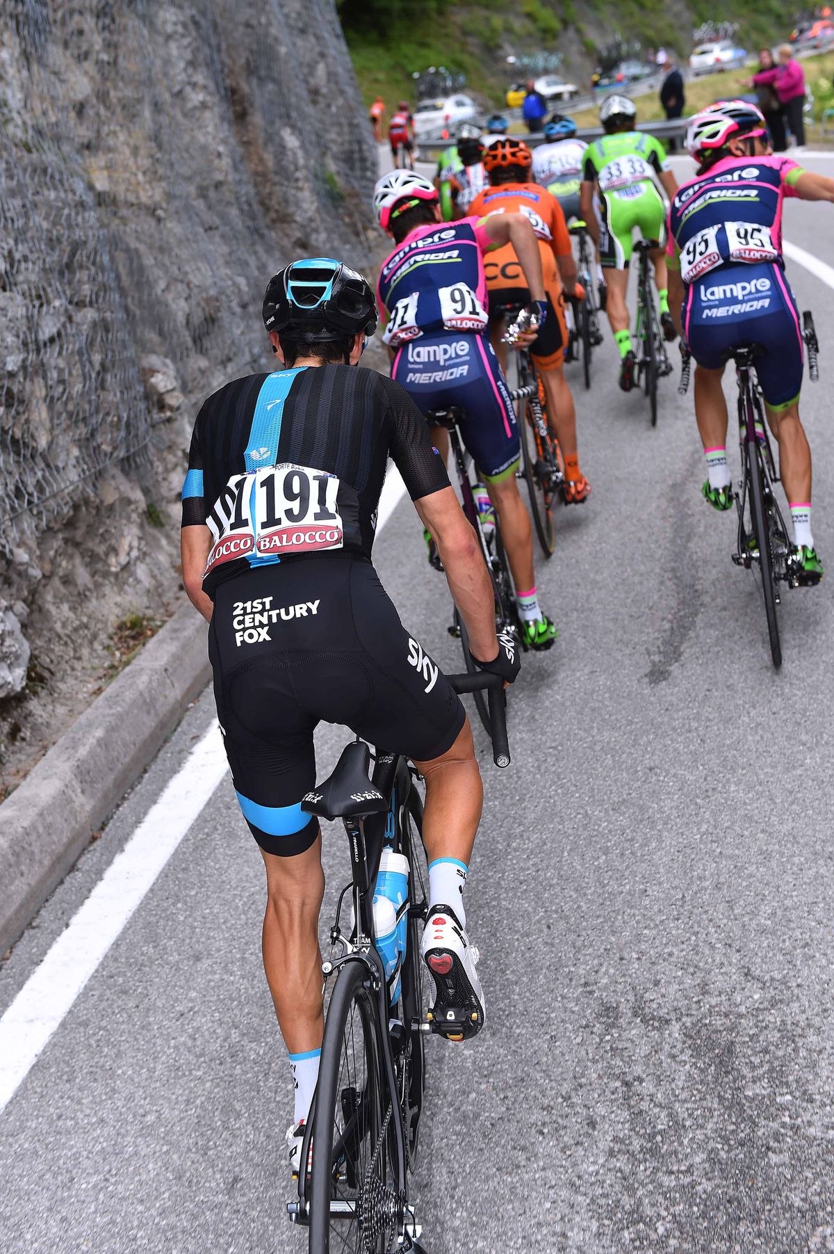 Richie Porte (Team Sky) was dropped on the Passo Daone