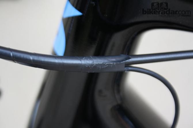 The pro mechanic&rsquo;s standard solution to adapt electronic gearing to non-specific frames: tape