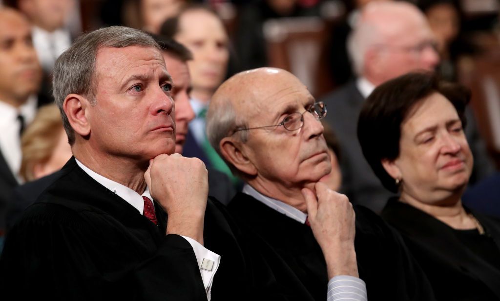 Chief Justice John Roberts and Justices Stephen Breyer and Elena Kagan