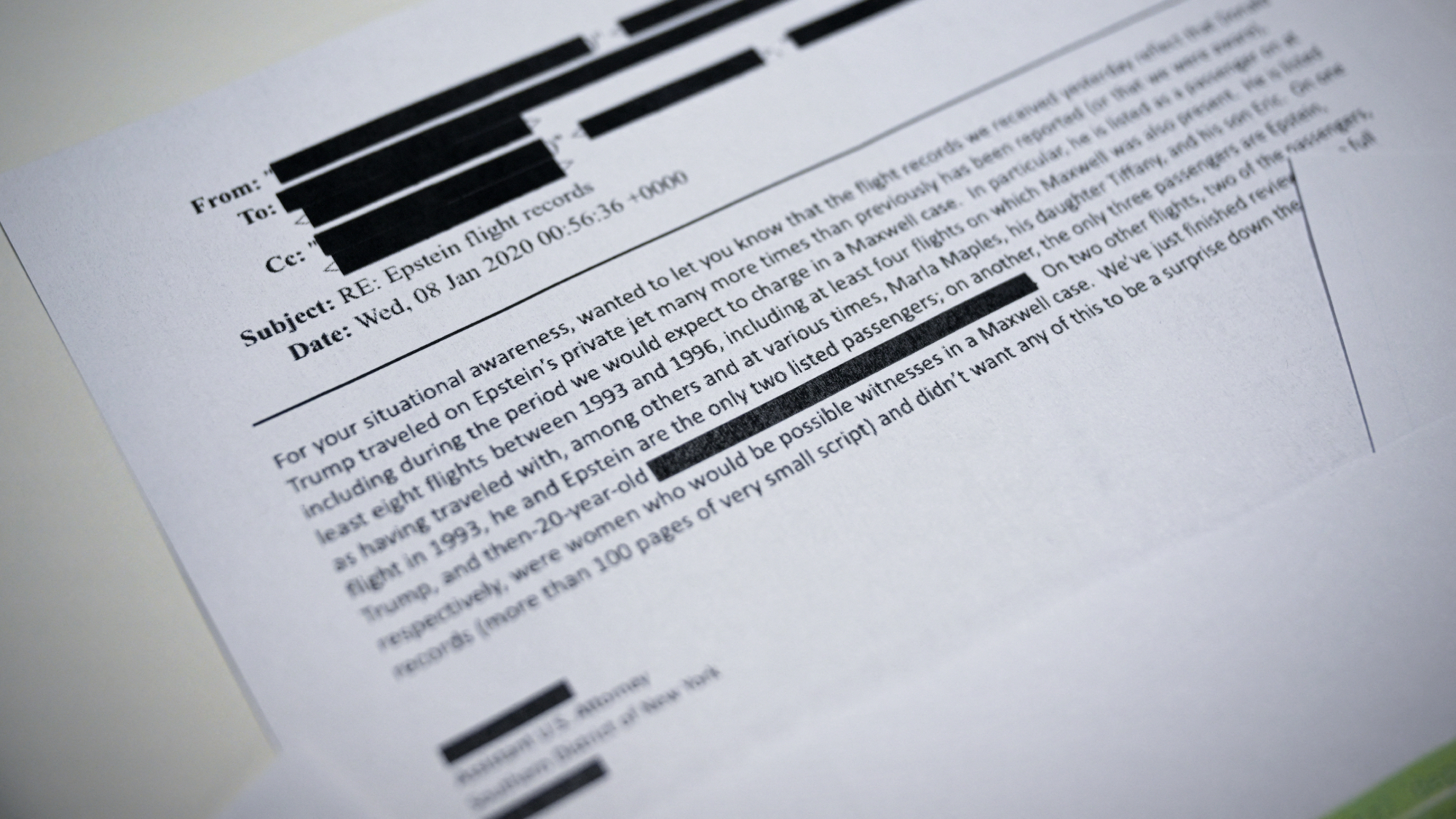 Files on President Donald Trump's involvement with Jeffrey Epstein released by the Justice Department