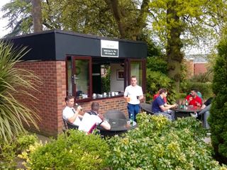The 11th Green Bar at The Mere is very pleasant spot for a 10-minute break