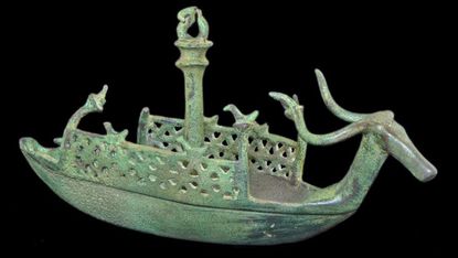Bronze boat figurine, Sardinia, c1000-700BC on show at Islanders: The Making of the Mediterranean 